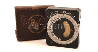 MOM Bilux elektro-optikai fénymérő bőrtokban, jó állapotban / vintage exposure meter