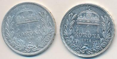 1896-1914KB 1K Ag "Ferenc József" (2x) T:2,2-