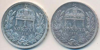 1914-1916KB 1K Ag "Ferenc József" (2x) T:2