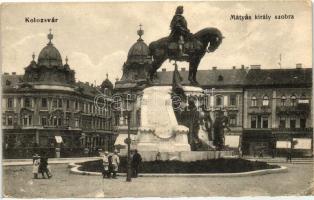 Kolozsvár, Cuj; Mátyás király szobor / statue (EK)