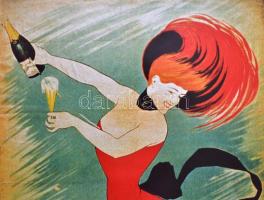 cca 1980 Pur Champagne, régi francia plakát reprint kiadása, szélén kisebb gyűrődéssel, 53×37 cm