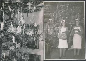 cca 1953 Karácsonyi fényképek, 6 db vintage fotó Tiszavölgyi József (1909-?) fotóriporter hagyatékából, három kép pecséttel is jelzett, 13x18 cm