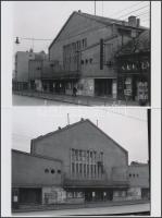 1973 Budapest, a Hunyadi mozi homlokzata, 2 db szabadon felhasználható negatív (6x7 cm) és ezekről készült 2 db modern nagyítás, 10x15 cm