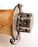 1860 Tajtépipa szár nélkül, 13 latos antik ezüst kupakkal és szerelékkel,  mesterjeggyel (FO), &quot...