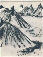 cca 1969 Zsigri Oszkár (1933-?): Behavazott nádkévék, jelzés nélküli vintage fotóművészeti alkotás a szerző hagyatékából, 24x18 cm