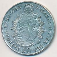 1848B 10kr Ag "V. Ferdinánd" T:2 juszt