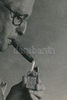 1934 Kerny Gizella felvétele Kerny István (1879-1963) fotóművészről, feliratozott vintage fotó, 16x11 cm