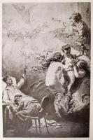 1977 Zichy Mihály mappa. Nagyméretű reprodukciókkal 12 db, borító gyűrött,  36×25 cm