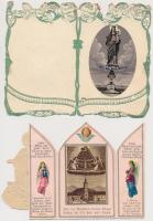 cca 1900-20 Kinyíthatós litho szentképek, különböző méretben és minőségben, 8x5cm és 10x6cm