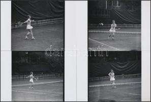 cca 1975 Teniszpályán, 13 db korabeli negatívról készült modern nagyítás, 10x15 cm