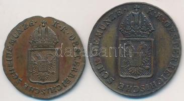 1816O 1/4kr Cu + 1816B 1/2kr Cu T:2,2- kis ph