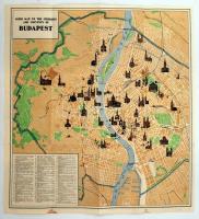 1938 Az Eucharisztikus Kongresszusra készült Budapest térkép, kétoldalas, 47x43cm
