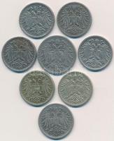 Ausztria 1893-1909. 10h Ni (5x) + 1915. 10h Cu-Ni-Zn + 1916. 10h Cu-Ni-Zn + 1893. 20h Ni T:2,2- egyi...