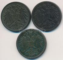 Ausztria 1897-1905. 2h Br (3xklf.) T:2,2- Austria 1897-1905. 2 Heller Br (3xdiff.) C:XF,VF
Krause K...