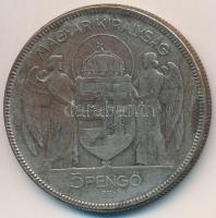 1930. 5P Ag "Horthy jobbra" T:3 Adamo P8
