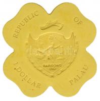 Palau 2007. 1$ Négylevelű lóhere gyűjtői tokban (0.52g/0.999) T:PP Palau 2007. 1 Dollar Four-Leaf Clover in collectors case (0.52g/0.999) C:PP