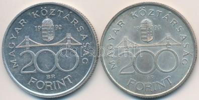 1992-1993. 200Ft Ag "MNB" (2x)" T:2,2-