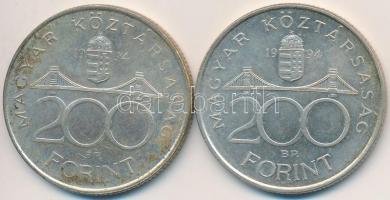 1994. 200Ft Ag "Deák" (2x) T:2,2-