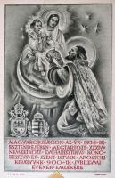 1938 Emléklap az Eucharisztikus Kongresszusra, kis szakadással, 33x22cm