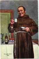Das giebt wieder Muth / Monk with beer