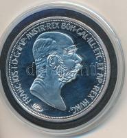 DN "Osztrák-Magyar Monarchia pénzei utánveretben - 1909. 5 Korona" ezüstözött Cu-Ni emléké...