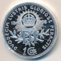 DN "Osztrák-Magyar Monarchia pénzei utánveretben - 1908. 1 Korona" ezüstözött Cu-Ni emléké...