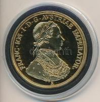 DN "Osztrák-Magyar Monarchia pénzei utánveretben - 1857A 4 Dukát" aranyozott Cu-Ni emlékér...