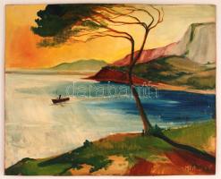 MCP jelzéssel: Tengerpart. Olaj, farost, 37×46 cm