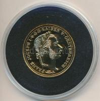 DN "Osztrák-Magyar Monarchia pénzei utánveretben - 1866A 1 Korona" aranyozott Cu-Ni emléké...