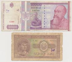 Románia 1966. 1l (2x) + 1966. 10L + 1952. 10L + 1991-1993. 1000L (2xklf.) + 1994. 10.000L (4x) T: II...