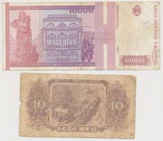 Románia 1966. 1l (2x) + 1966. 10L + 1952. 10L + 1991-1993. 1000L (2xklf.) + 1994. 10.000L (4x) T: II...