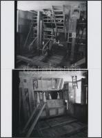 cca 1975 Túristvándi, vízimalom kívül belül, 4 db vintage fotó és 5 db modern nagyítás korabeli vint...