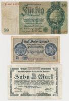 Németország 1915-1933. 10db-os (klf.) vegyes bankjegy és szükségpénz tétel, közte 1923. 1.000.000M é...