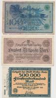 Németország 1915-1933. 10db-os (klf.) vegyes bankjegy és szükségpénz tétel, közte 1923. 1.000.000M é...
