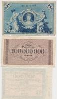 Németország 1915-1933. 10db-os (klf.) vegyes bankjegy és szükségpénz tétel, közte 1923. 1.000.000M é...