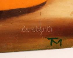 MT jelzéssel: Két alak. Olaj, farost, 55×41 cm