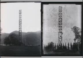 cca 1910 Távíróvonalak építése, Kerny István (1879-1963) fotóművész hagyatékában őrzött 9 db korabel...