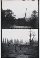 cca 1910 Távíróvonalak építése, Kerny István (1879-1963) fotóművész hagyatékában őrzött 9 db korabel...