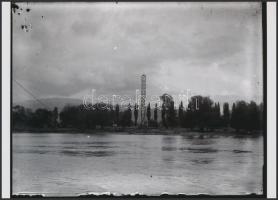 cca 1910 Távíróvonalak építése, Kerny István (1879-1963) fotóművész hagyatékában őrzött 9 db korabel...