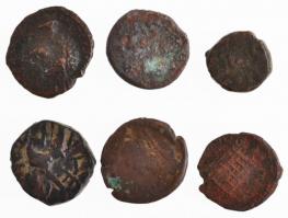 6db-os vegyes ókori kisbronz tétel, közte 1db hamis T:3 6pcs of various ancient small bronze coins, with 1pc fake C:F