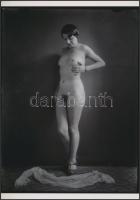 cca 1925 Demeter Károly (1892-1983) párizsi korszakából való finoman erotikus jelzetlen fénykép, azonos méretű üveglemez negatívról készült, modern másolat, 24x18 cm