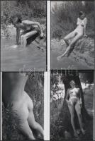 cca 1980 Titkos nudizós hely, 10 db korabeli negatívról készült modern nagyítás, 15x10 cm / 10 eroti...
