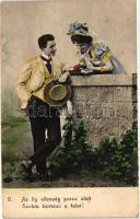8 db RÉGI romantikus pár, képeslapsorozat / 8 old romantic couple, postcards series