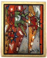 Bohumil Samuel Kečíř  (1904-1987): Fagylaltos csendélet. Olaj, karton, jelzett, keretben, 50×40 cm