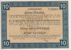 Montenegró / Császári és Királyi Katonai Közigazgatás 1917. 10P T:III körbevágva
Montenegro / Army ...