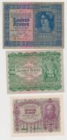 Ausztria 1922. 2K + 10K + 20K + 100K + 1000K T:I-,II,III Austria 1922. 2 Kronen + 10 Kronen + 20 Kronen + 100 Kronen + 1000 Kronen C:AU,XF,F