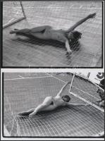 cca 1980 Taktikai játékosok, finoman erotikus fényképek, 5 db korabeli negatívról készült modern nag...