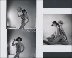 cca 1983 Kalapos történet, finoman erotikus fényképek, 7 db korabeli negatívról készült modern nagyí...