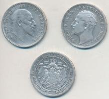 Bulgária 1882. 1L Ag + 1894KB 1L Ag + 1910. 1L Ag T:2,2- Bulgaria 1882. 1 Leva Ag + 1894KB 1 Leva Ag...
