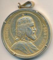 1938. 5P Ag "Szent István" aranyozott pénzérme Ag keretben (összsúly: 29,52g) T:2 ü